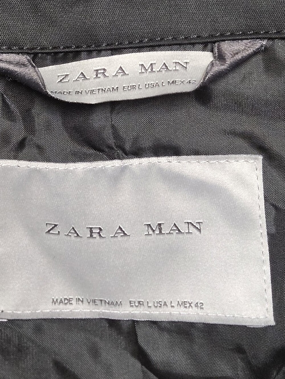 Zara Man Black Double-Breasted Trench Coat with Belt Size Large - Picture 9 of 13